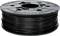 Black spool of 3D printer filament, specifically designed for use in 3D printing machines.