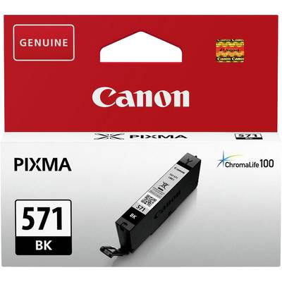 Canon PIXMA Ink Cartridge 571 BK in Original Packaging, Compatible with ChromaLife100 System, Colour-Matched in Black.