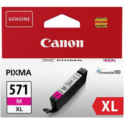 Canon PIXMA 571 M XL Printer Cartridge, Magenta, ChromaLife100 for longer colour fastness, original packaging.