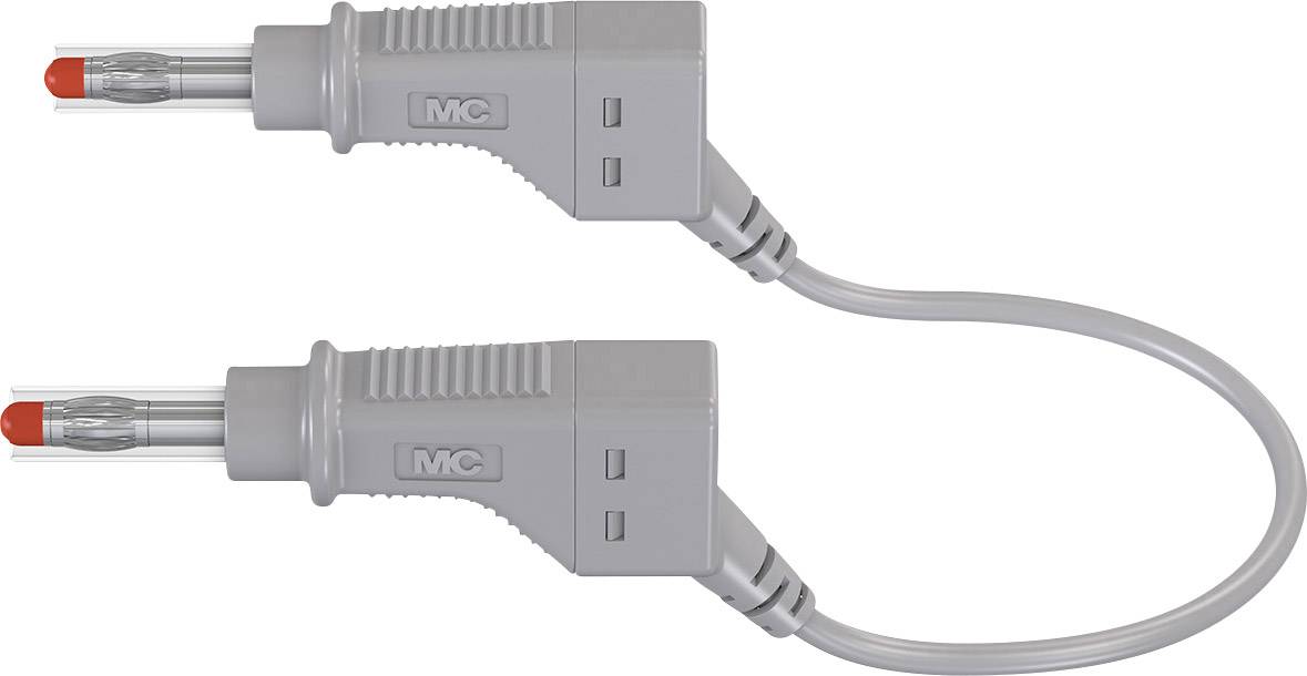 Grey-red cable connection with two plugs, each labelled with 'MC'. Used for electrical connection.