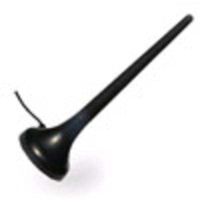 A black rubber plunger with a long handle, typically used for unblocking drainage pipes.