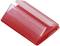Red, rectangular plastic object with a smooth surface and slightly curved form, possibly an office or household item.