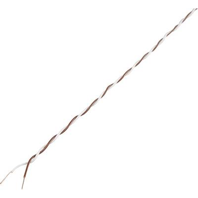Twisted wire with copper-coloured and white cable; suitable for electrical connections and wiring.