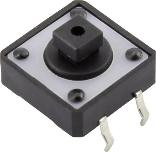 TRU COMPONENTS YST-1103T Pushbutton 12 V DC 0.05 A 1 x Off/(On) momentary (L x W) 12 mm x 12 mm 1 pc(s)