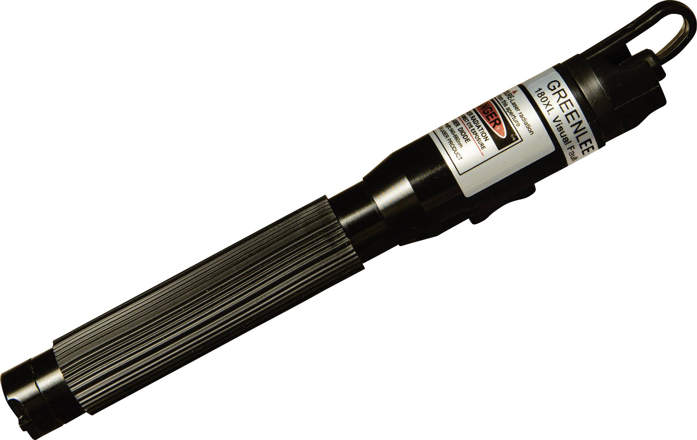 'Greenlee' tool, a cylindrical measuring device pen, commonly used in electronic work, with a black casing and label.