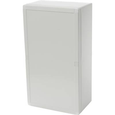 A large, grey wardrobe with a smooth surface and rectangular shape.