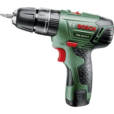 Bosch Home and Garden PSB 10,8 LI-2 060398390A Cordless drill 10.8 V 2 Ah Li-ion incl. spare battery, incl. case-1
