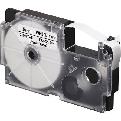 Casio XR-9TWE Labelling tape (paper)   Tape colour: White Font colour: Black 9 mm 8 m