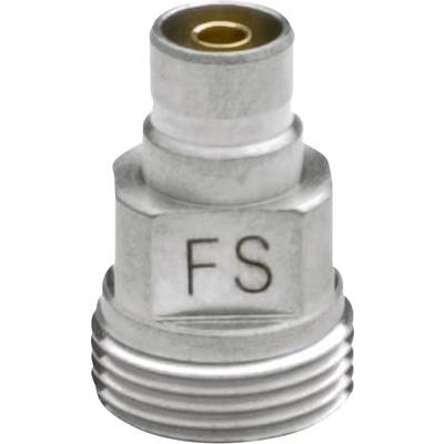 A metallic adapter with FS labelling.