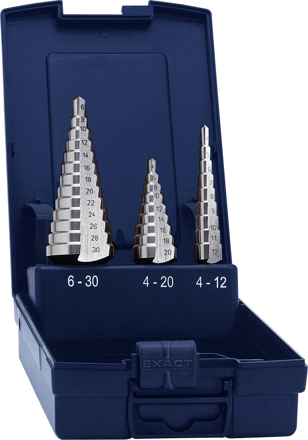 Eventus by Exact 15332 HSS Step drill bit set 3-piece 4 - 12 mm, 4 - 20 mm, 4 - 30 mm 1 Set