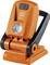 An orange electrical device with a black handle, likely a battery-powered work light, featuring a brand logo on the front.