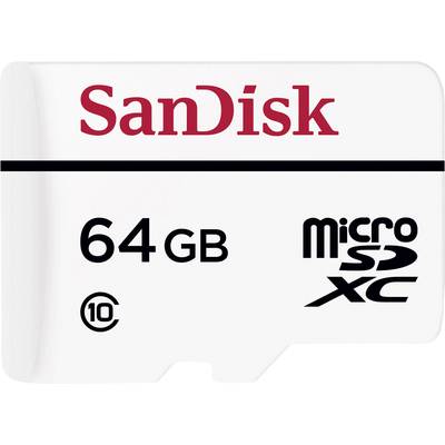 SanDisk High Endurance microSDXC card 64 GB Class 10 incl. SD adapter, optimised for non-stop operation