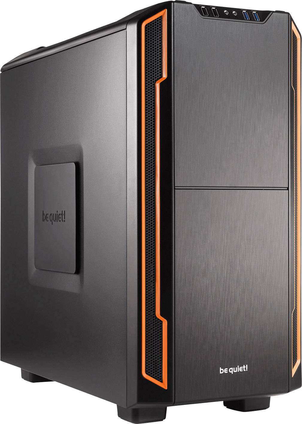 BeQuiet Silent Base 600 Midi tower Game console casing Orange, Black 2 built-in fans, Tool-free HDD bracket