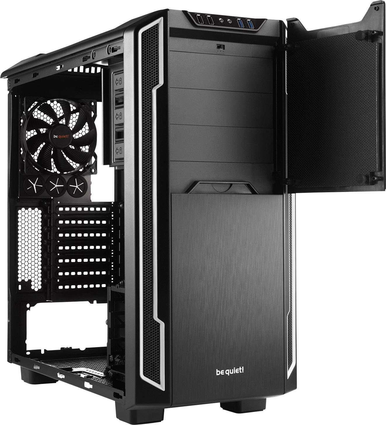 BeQuiet Silent Base 600 Midi tower Game console casing Silver, Black 2 built-in fans, Tool-free HDD bracket-2