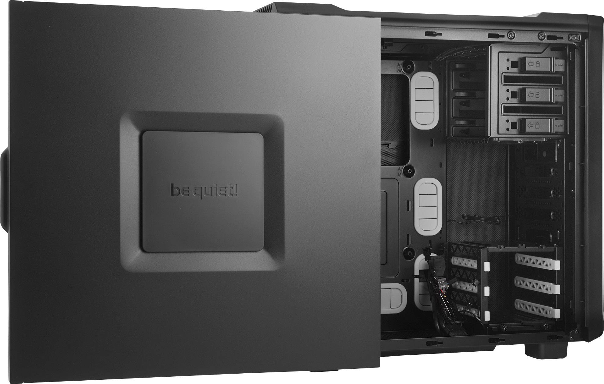 BeQuiet Silent Base 600 Midi tower Game console casing Silver, Black 2 built-in fans, Tool-free HDD bracket-3