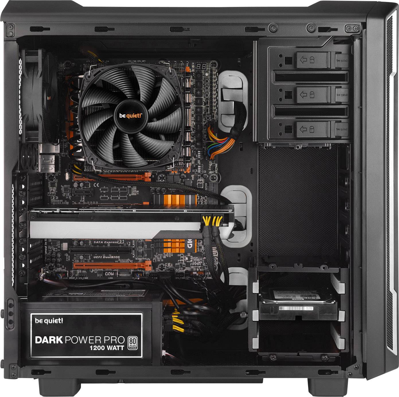 BeQuiet Silent Base 600 Midi tower Game console casing Silver, Black 2 built-in fans, Tool-free HDD bracket-4