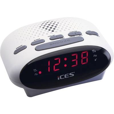 ICES ICR-210 Radio alarm clock FM    White