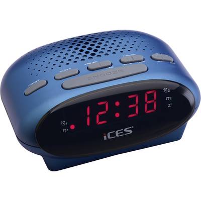 ICES ICR-210 Radio alarm clock FM    Blue
