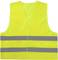 Yellow high-visibility vest with two horizontal reflective strips.