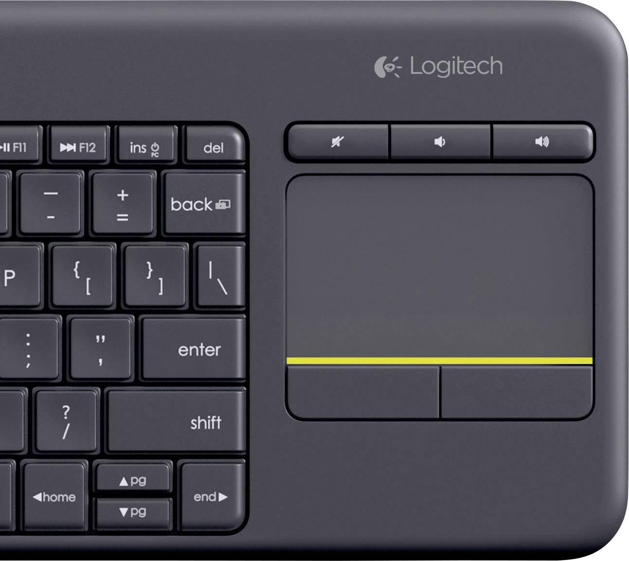 Logitech Wireless K400 Plus Wireless keyboard Black Builtin touchpad