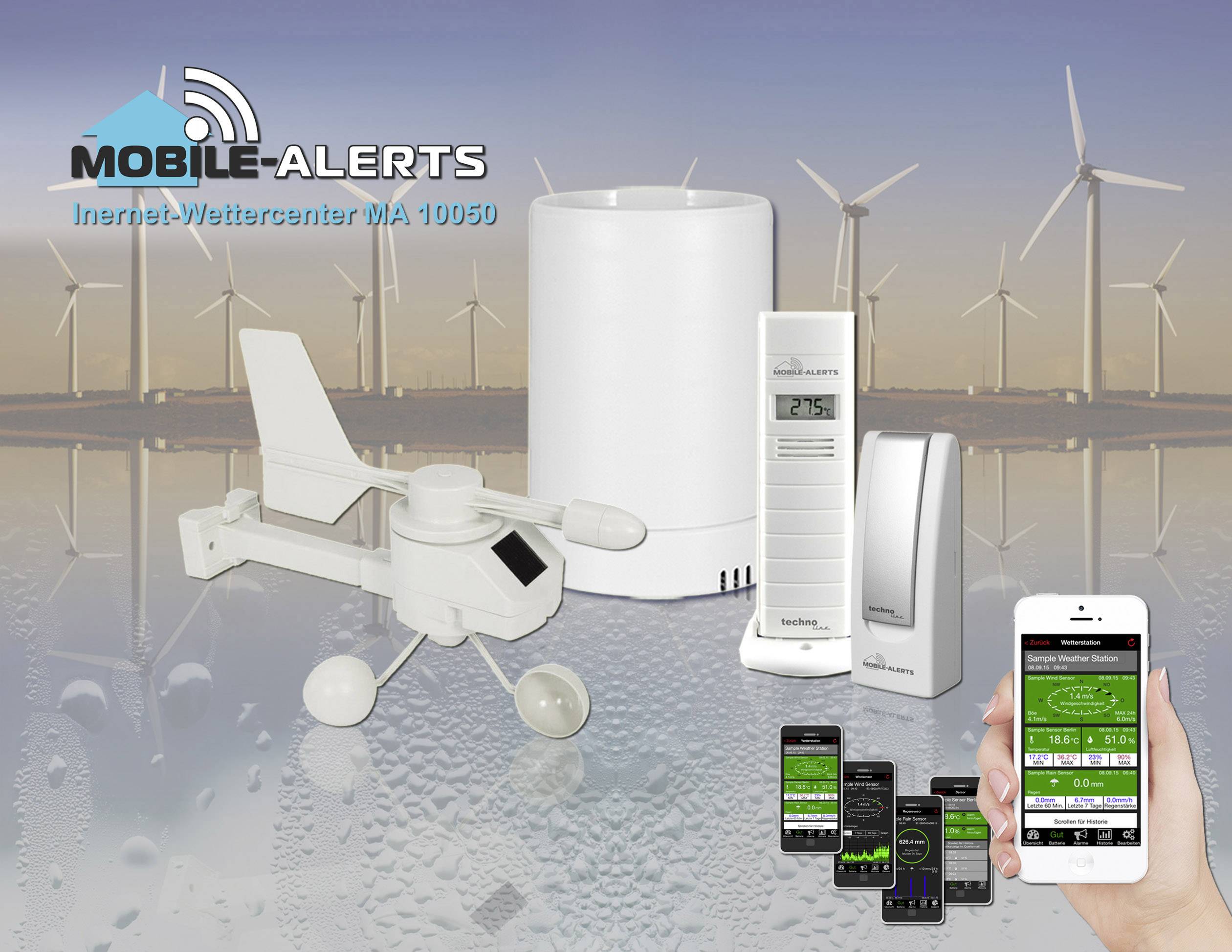 Techno Line MA 10050 Mobile Alerts MA 10050 Wireless digital weather station Forecasts for 12 to 24 hours Max. number of