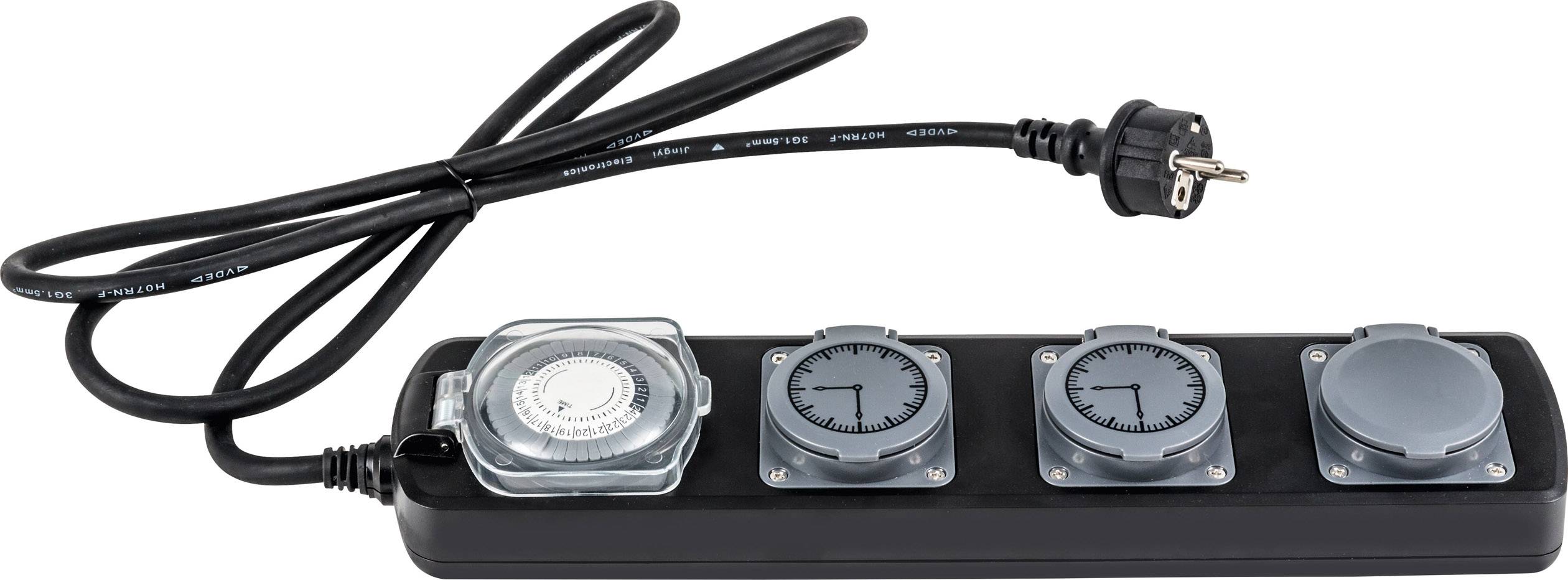 Heitronic 45074 Power strip (+ timer) 3x Grey PG connector | Conrad.com