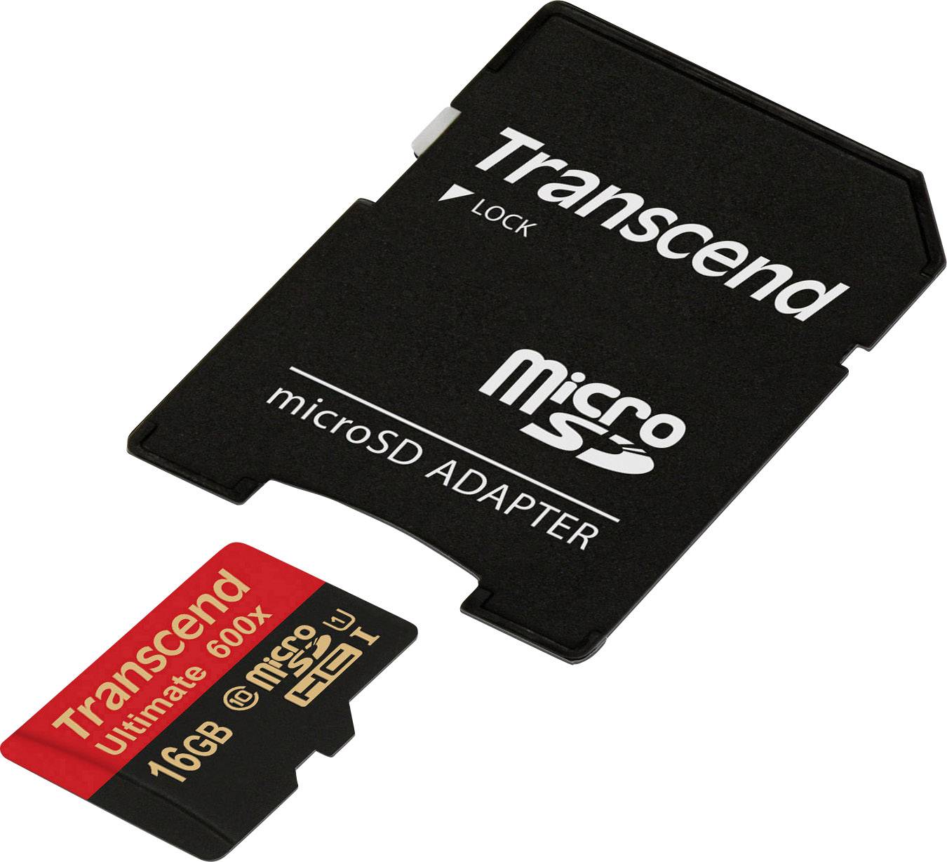 Transcend Ultimate (600x) microSDHC card Industrial 16 GB Class 10, UHS-I incl. SD adapter