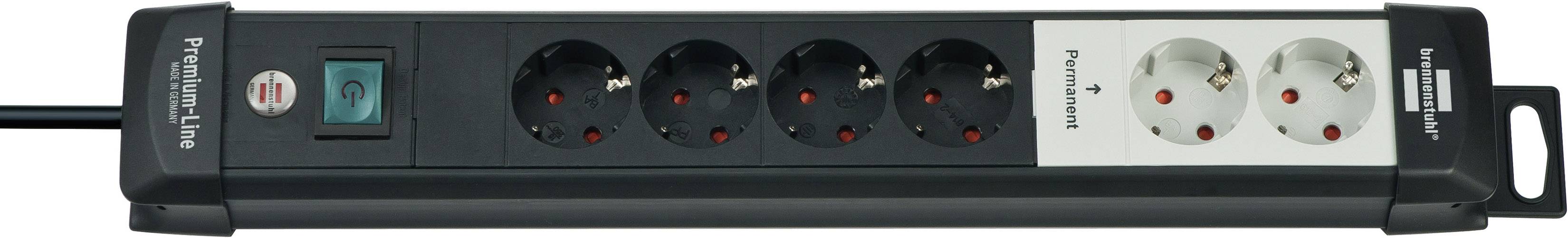 Brennenstuhl 1951160600 Power strip (+ switch) 6x Black, Grey PG connector 1 pc(s)