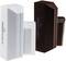 Two magnetic door or window sensors, one white and one brown, placed side by side.
