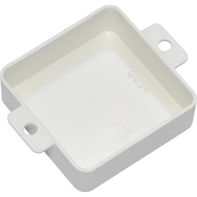 A rectangular, white plastic container with two side handles, suitable for attachment.