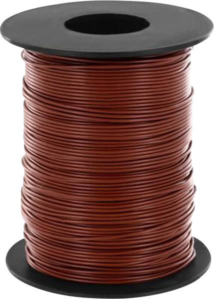 A coil of red wire, wound around a black plastic core, suitable for electrical applications or craft projects.