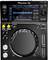Pioneer DJ-Mixer XDJ-700 with large display, shows music track data and waveforms, equipped with various controls.
