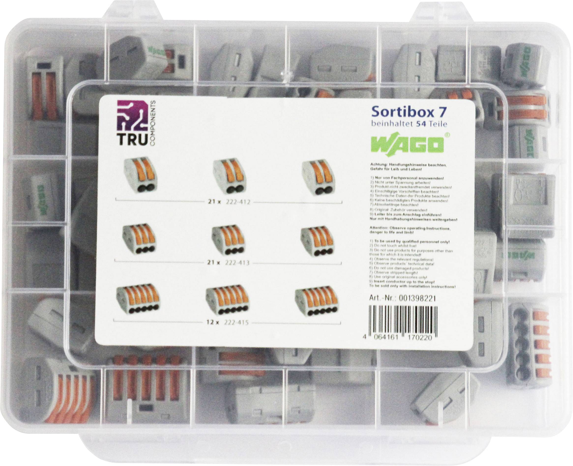 WAGO WA-741-744 Connector clip set flexible: 0.08-2.5 mm² fixed: 0.08-2.5 mm² 54 pc(s)