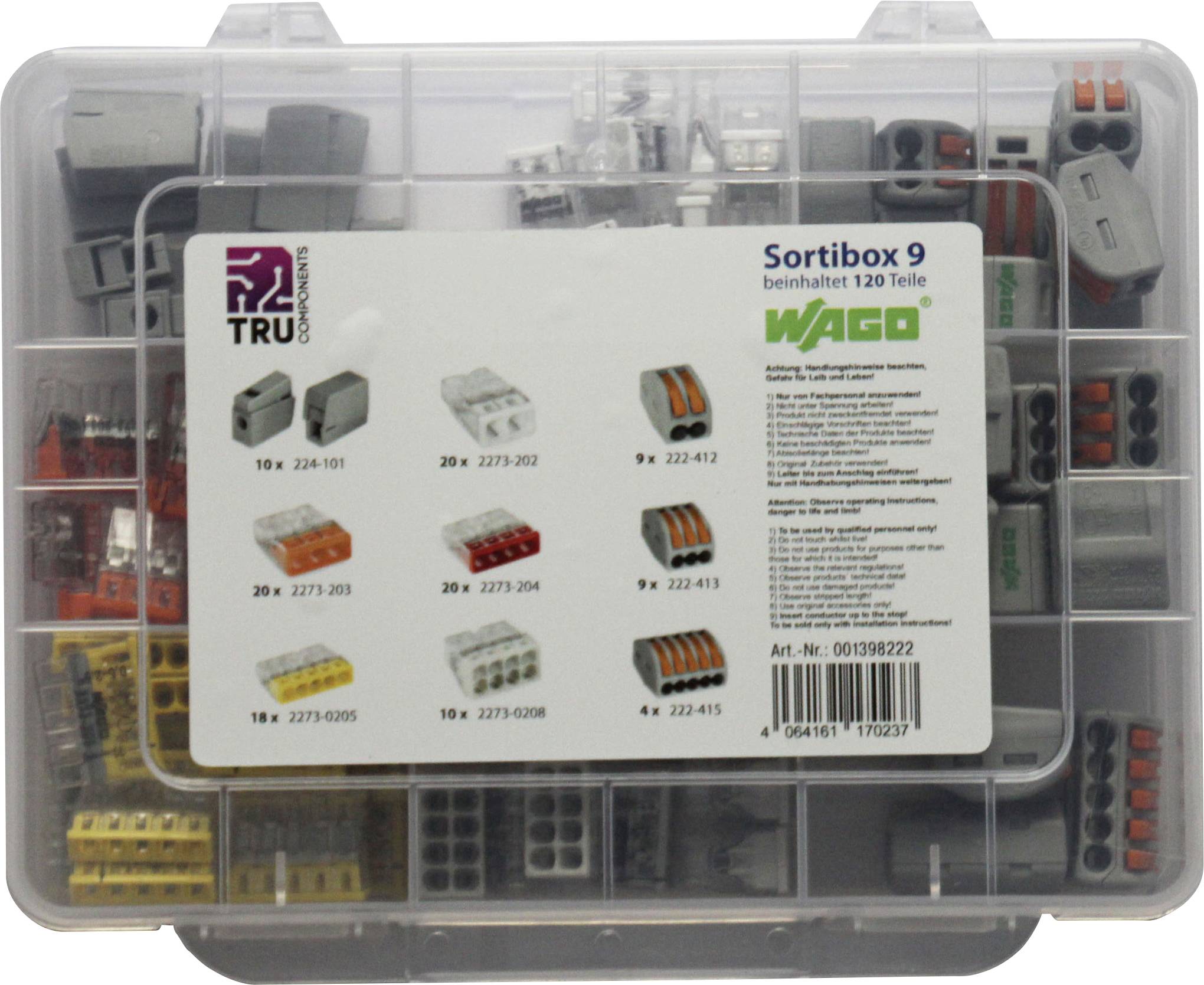 WAGO WA-741-834 Connector clip set flexible: 2.5-4 mm² fixed: 2.5-4 mm² 120 pc(s)