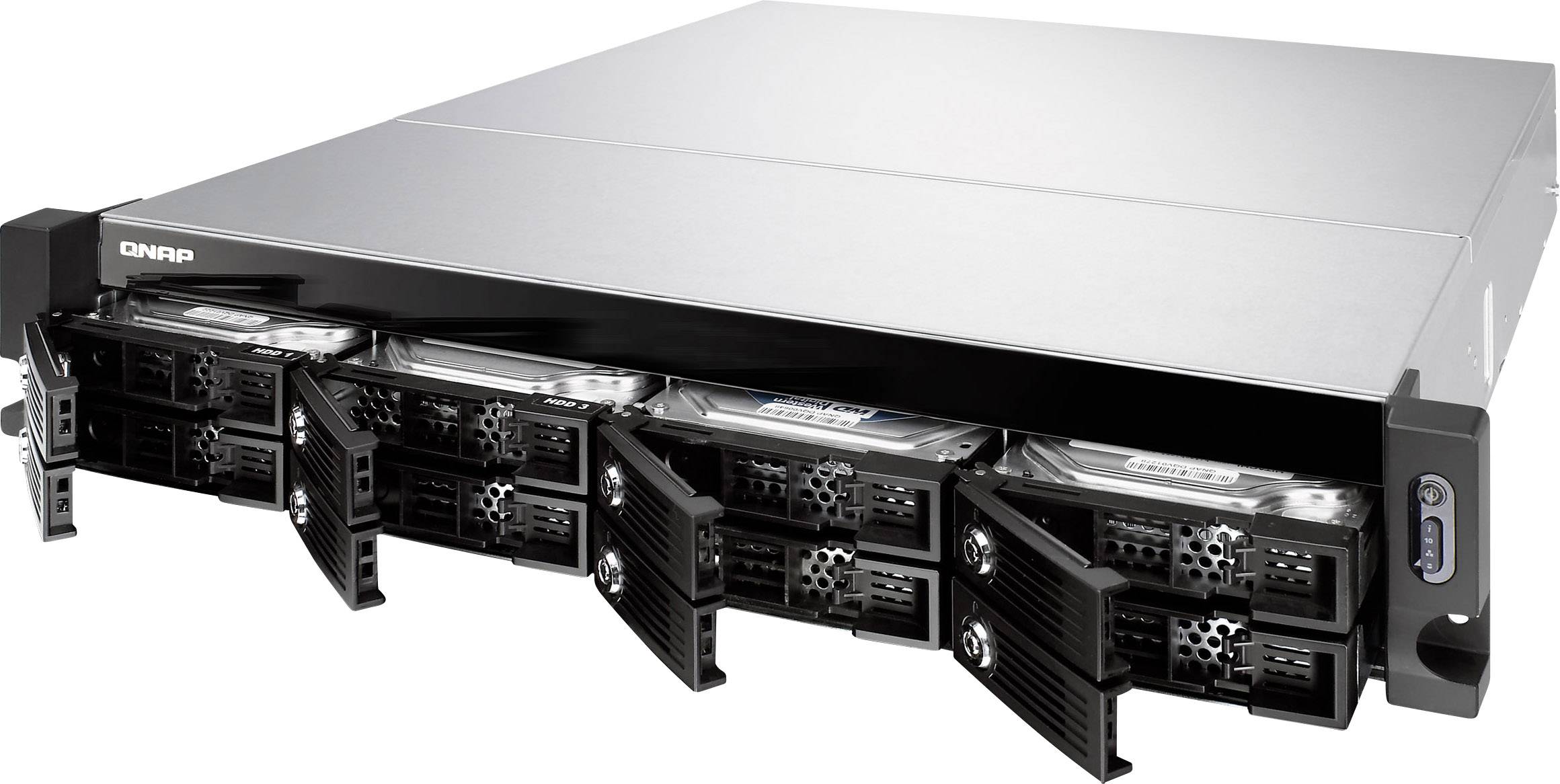 Сетевой накопитель qnap tvs-871u-rp-pt-4g 8 отсеков для hdd, стоечное исполнение, два блока питания. двухъядерный intel g3250 3 (4712511126754)