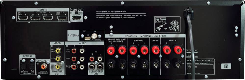 Sony Str Dh750 7 2 Av Receiver 7x145 W Black 4k Ultra Hd Bluetooth Nfc Usb Conrad Com