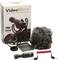 RØDE VideoMicro Microphone with packaging, fluffy windshield, and red coiled cable. Compact for cameras, ideal for outdoor recordings.