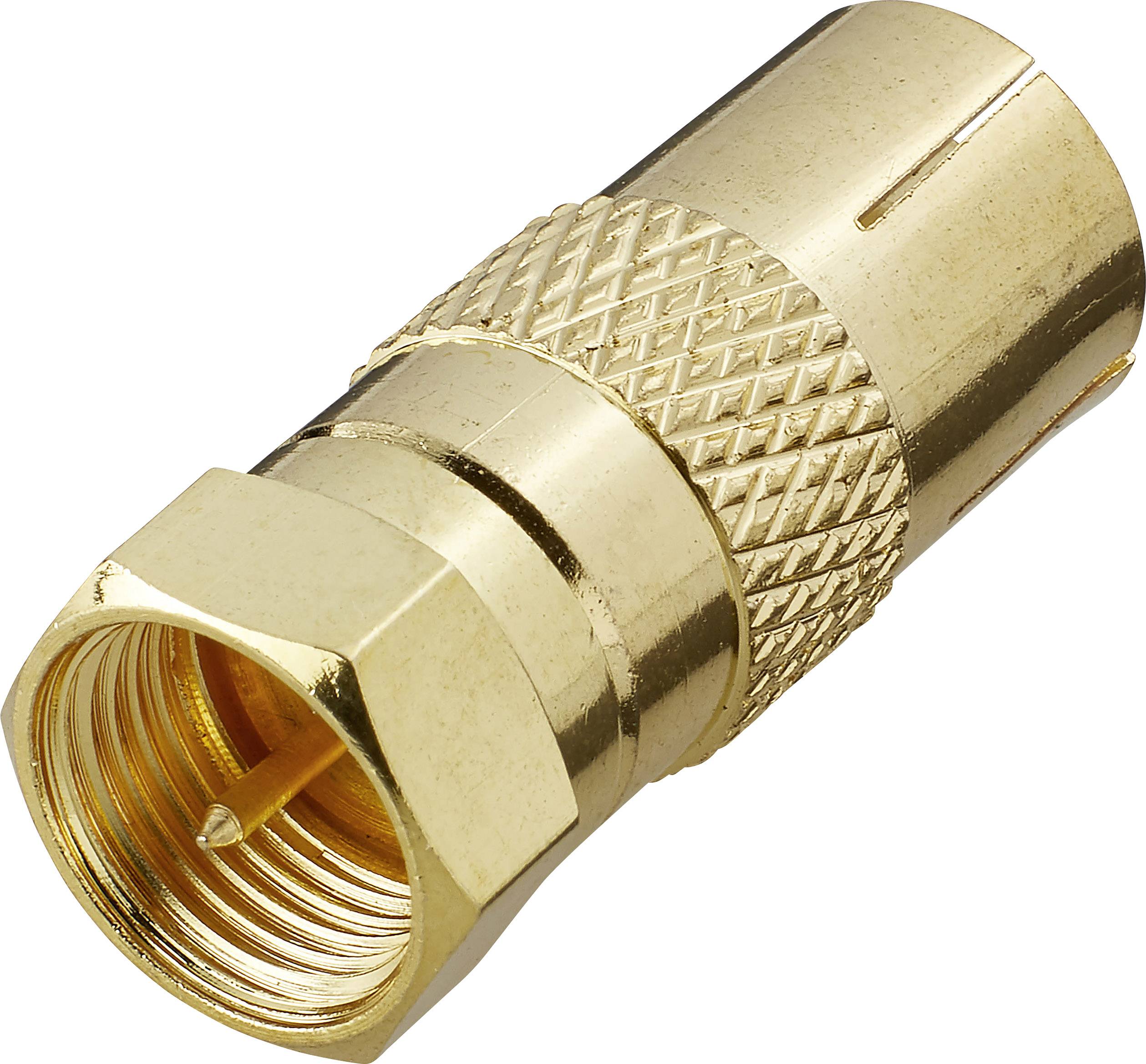 Renkforce RF-4196982 F coax adapter gold-plated Connections: F plug, IEC coax socket 1 pc(s)