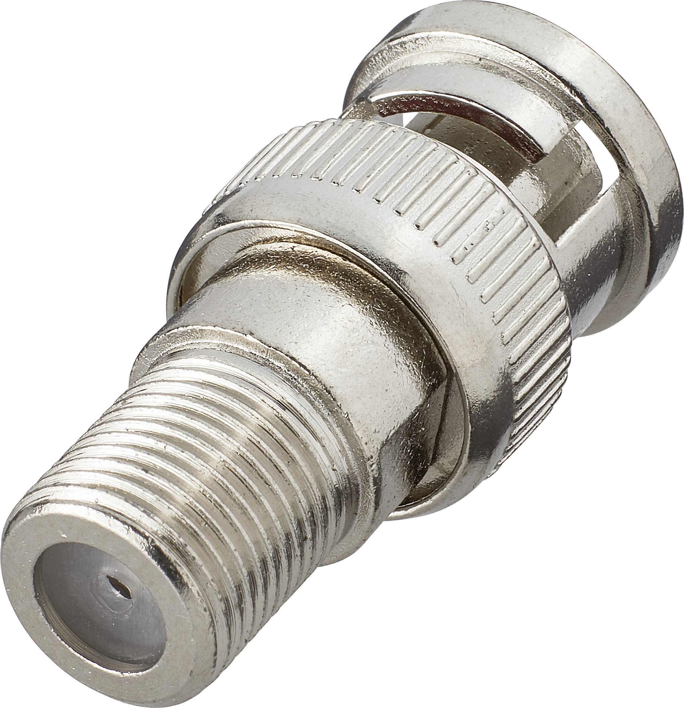 A silver metal adapter with a ribbed surface and a threaded end, commonly used for cable or antenna connections.