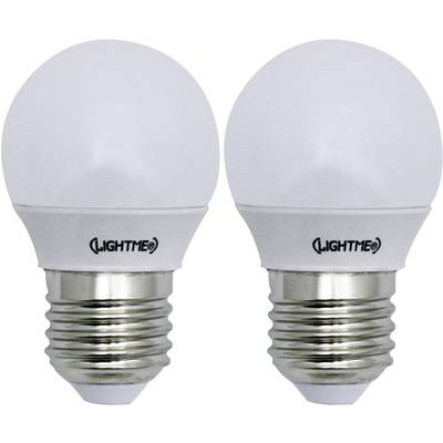 Two white LED light bulbs side by side, with silver screw base.
