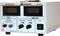 Laboratory power supply with dual displays for volts and amperes. Control knobs for voltage and current, mains operation switch. Made in Germany.