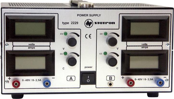 Statron 2229.2 Bench PSU (adjustable voltage) 0 – 40 V 0 – 2.5 A 200 W No. of outputs 2 x