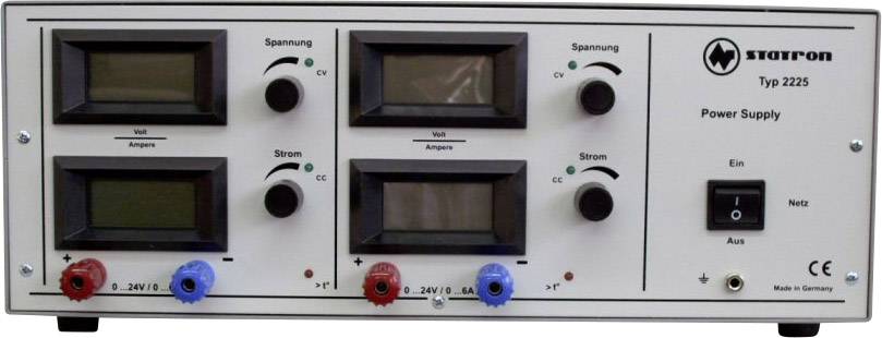 Statron 2225.2 Bench PSU (adjustable voltage) 0 – 24 V 0 – 6 A 288 W No. of outputs 2 x