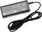 A black laptop power adapter with various printed markings and symbols, black cable, model number 'Acer AC Adapter'.