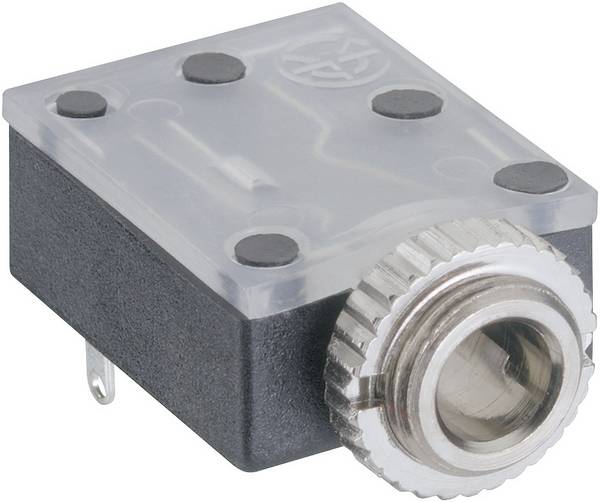 Lumberg 1503 17 3.5 mm audio jack Socket, horizontal mount Number of pins: 3 Stereo Black 1 pc(s)