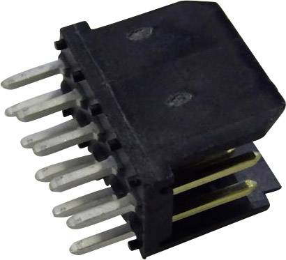 A black electrical connector with multiple metal pins is shown, suitable for electronic circuit systems.