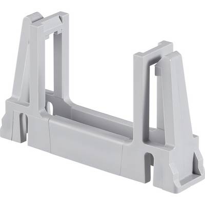Grey plastic component, possibly a part or adapter, with multiple right-angled connections and a sturdy base.