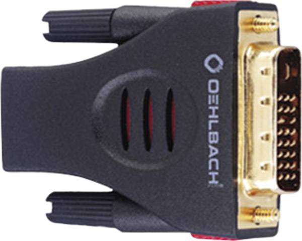 Oehlbach 9070 DVI / HDMI Adapter [1x DVI plug 19-pin - 1x HDMI socket] Black gold plated connectors