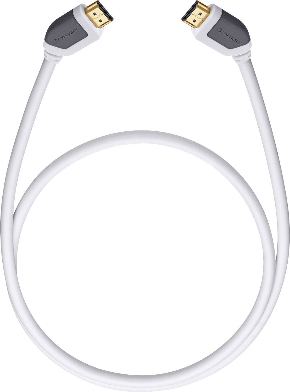 HDMI Cable [1x HDMI plug – 1x HDMI plug] 7.50 m White Oehlbach SHAPE MAGIC