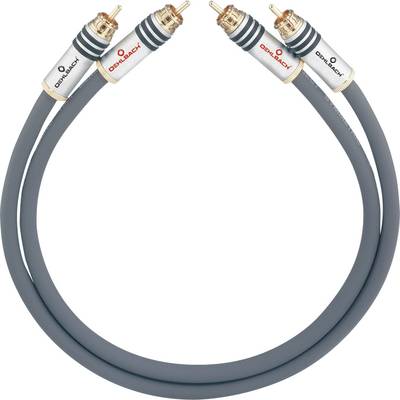 Oehlbach 2016 RCA Audio/phono Cable [2x RCA plug (phono) - 2x RCA plug (phono)] 0.50 m Anthracite gold plated connectors
